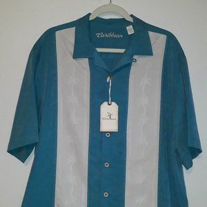 Carribean Short Sleeve Island Style Shirt, LARGE